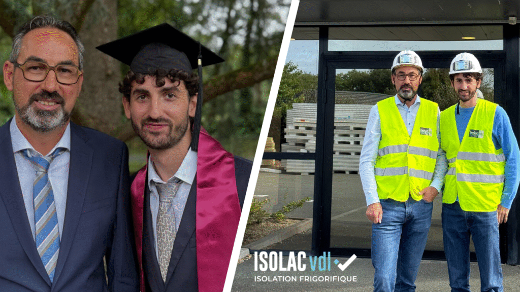 Pascal, le p&egrave;re et Simon Gilet, le fils r&eacute;unis au sein de la soci&eacute;t&eacute; d'isolation frigorifique Isolac Vdl &agrave; Angers